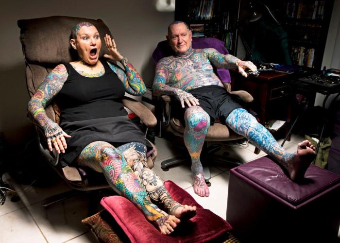 Самая пожилая татуированная пара